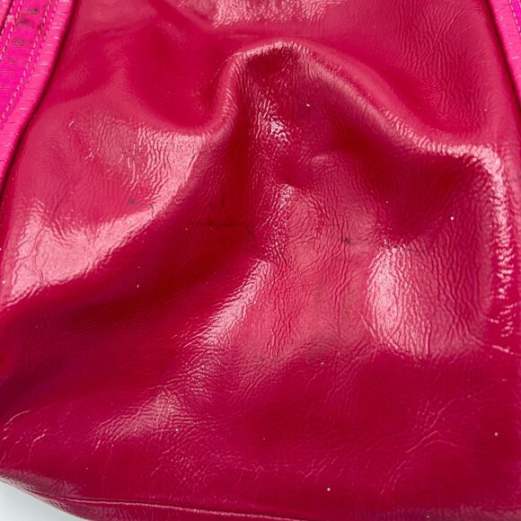 Coach Poppy Patent Leather Glam Tote Shoulder Bag Silver/Fuchsia Pink No 13836 - Picture 10 of 16